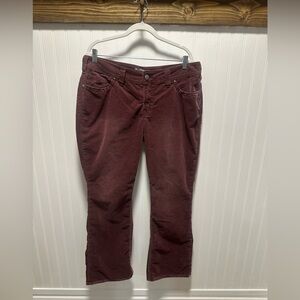 Silver corduroy boot cut flare Jeans Suki Surplus in Burgundy Sz 16 grunge